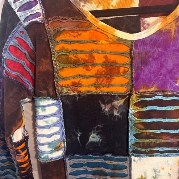 Grateful Dead lightning bolt mini long sleeve dress bohemian music concert - Picture 4 of 5